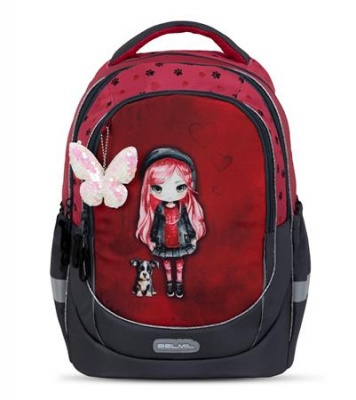 Iskolatáska, cipzáras, BELMIL "Leisure Plus Ladybug Girl", katicalány