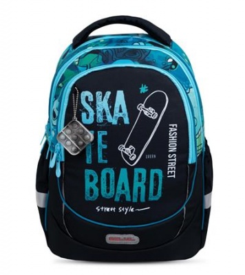 Iskolatáska, cipzáras, BELMIL "Leisure Plus Skate Board", gördeszka