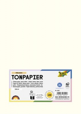 Színes papír, A4, 130 g, 100 lap, FOLIA, gyöngyfehér